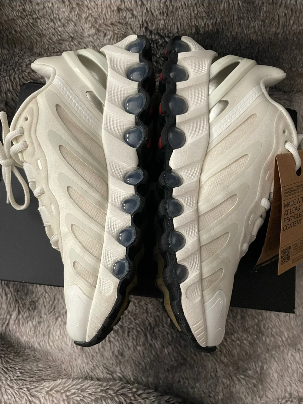 Nike Women's Off-White/White Air Max Athletic Sneakers with Clear Bubble Sole